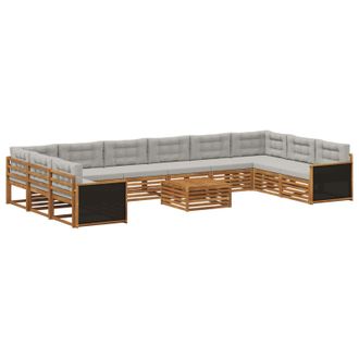 vidaXL Juegos De Sof&aacute;s 11 Uds. Madera De Acacia S&oacute;lida Vidaxl