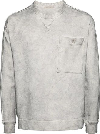 Ten c Grey Cotton Crew Neck Sweatshirt
