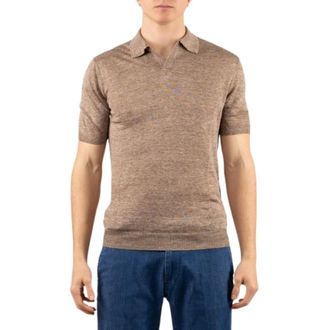 Gran Sasso Polo Shirts, male, Brown, Size: 2XL Polo Shirt