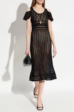 J.W.Anderson Transparent Dress With Decorative Weave, Womens, Black
