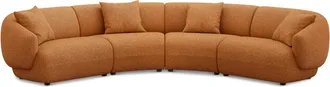 Castlery Auburn Curve L-Shape Sectional Sofa Customized, Performance Boucle, Rust, Spill Resistant, Modular for Castlery