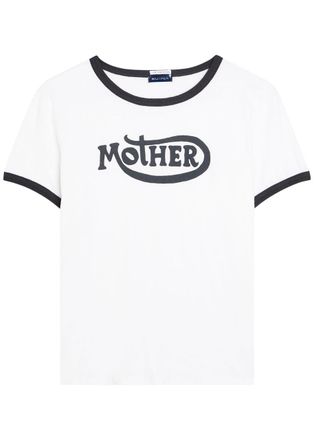 Mother Lil Goodie Ringer Logo-print Cotton T-shirt - White - S (UK8-10 / S)