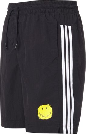 adidas neo M Smly Shorts Smiling Face Printing Stripe Sports Black GP5786