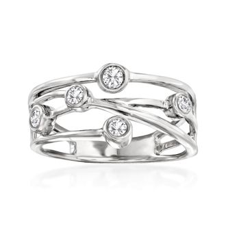 Ross-Simons Diamond Crisscross Ring in Sterling Silver