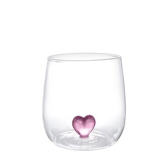 KASANOVA Bicchiere cuore viola in vetro borosilicato, da 380 ml