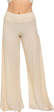 Elan Smocked Waist Pants In Natural