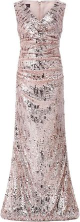 Talbot Runhof Paillet Avondjurk - Dames - Feestkleedjes - Roze - M - Pailletten - Kleedjes