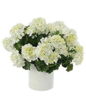 Creative Displays Inc. Uv Protected Outdoor White Geranium Floral Arrangement