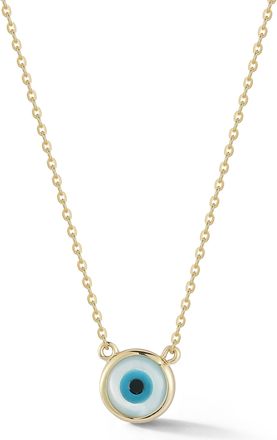 Ember Fine Jewelry 14K Gold Mother of Pearl Evil Eye Necklace
