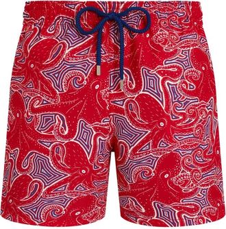Vilebrequin Moorea Hypnoctopus Zwemshorts - Heren - Strandmode - Rood - 2XL - Badmode