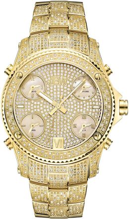 JBW Jet Setter Gold-tone Multiple Time-Zone Diamond Mens Watch JB-6213-A