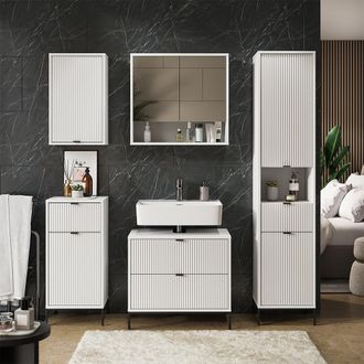 Vicco Juego De Muebles De Ba&ntilde;o Eliza, Blanco, 5 Partes, Vicco