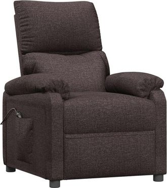 vidaXL Sill&oacute;n Reclinable El&eacute;ctrico Tela Marr&oacute;n Oscuro Vidaxl