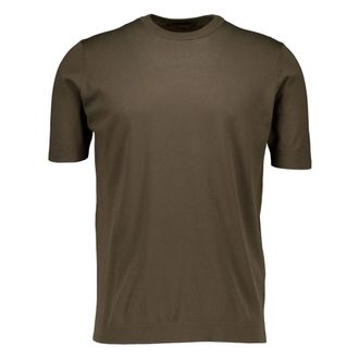 FILIPPO DE LAURENTIIS Round-neck Knitwear, male, Green, Size: 2XL Crepe Cotton T-Shirt