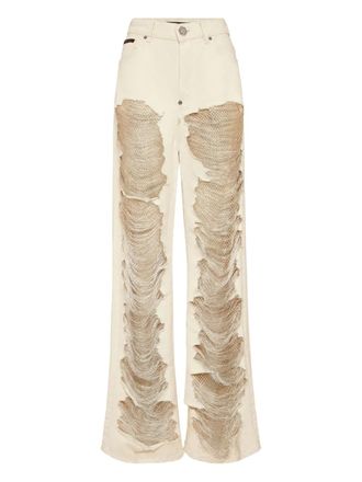 Philipp Plein ripped effect jeans - Neutrals