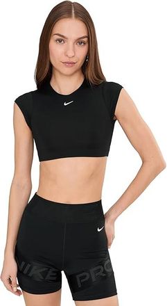 Nike Solid Cropped Top Womens Clothing Black : XL, Polyester