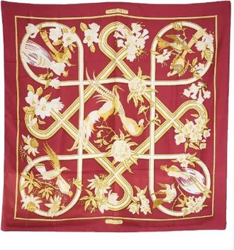 Hermès Pre-owned Scarves, female, Red, Size: ONE SIZE Pre-owned Silk scarves