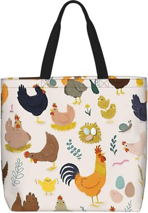 Generic Women Handbag Chickens Pattern Tote Bag Girls Folding Ladies Purse, For Christmas, Birthday, Graduation, Wedding, Work