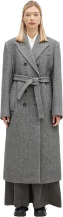 Sportmax Billy Jas - Dames - Jas met riem - Grijs - M - Wol - Jassen
