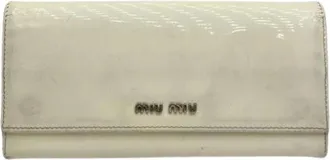 Miu Miu Pre-owned Wallets, female, White, Size: ONE SIZE Pre-owned Leather Wallet