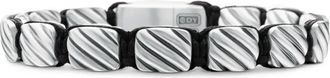 David Yurman Bracciale Sculpted Cable Woven Tile in argento sterling (8,5mm)