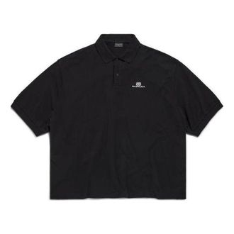 Balenciaga Bb Classic Polo Shirt Oversized Black 791001TQVM71000