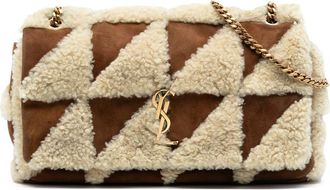 Saint Laurent Pre-owned Saint Laurent Medium Suede and Shearling Patchwork Jamie Shoulder Bag GAB515821A.0822