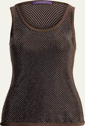 Ralph Lauren Collection Melony Embellished Mesh Tank Top