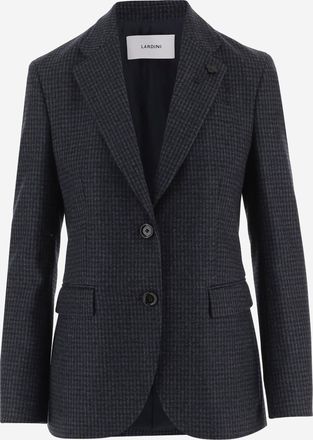 Lardini wolmix jack met lagen en ruitpatroon