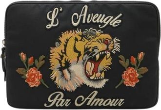 Gucci Pre-owned Clutches, female, Black, Size: ONE SIZE Pre-owned Vintage Nylon Clutch