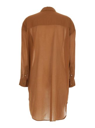 Merci Cotton Long-Sleeved Shirt - Brown