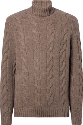 MC2 Saint Barth Hooded Wool Sweater With Cable Knit Design