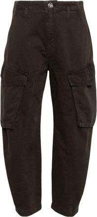 Pinko mid-rise tapered cargo trousers - women - Cotton/Cotton - 28 - Brown