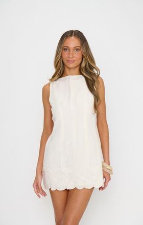 Show me your Mumu Ciao Mini Dress in White Eyelet Embroidery at Nordstrom, Size X-Large