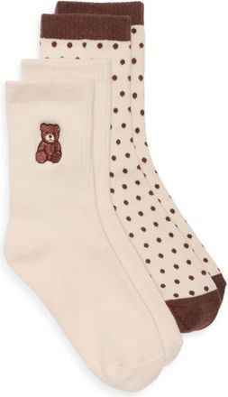 BP. Assorted 2-Pack Crew Socks in Ivory- Brown at Nordstrom