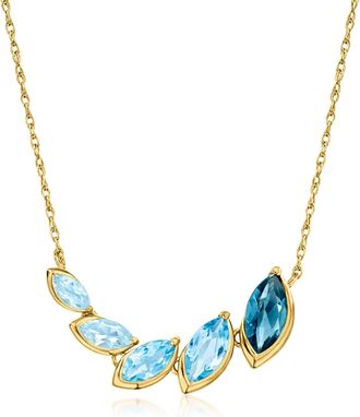 Ross-Simons Tonal Blue Topaz Necklace in 18kt Gold Over Sterling