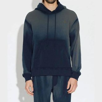 Cotton Citizen Bronx Wide Rib Sleeve Cuffs Hoodie In Midnight Storm Cast