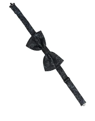 Dolce & Gabbana Paisley Silk Bow Tie - Black