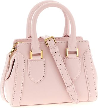 Alexander McQueen Womens Birdee Top Handle Bag Pink Calfskin Leather