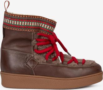 Penelope Chilvers Bestickte flache Schn&uuml;rstiefeletten aus Leder Cosmos