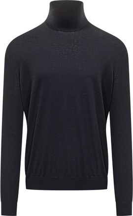 Malo Virgin Wool Turtleneck - Heren - Coltruien - Blauw - L - Wol - Truien & Vesten