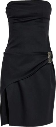 The Attico Midi Jurk - Dames - Korte kleedjes - Zwart - S - Wol - Kleedjes