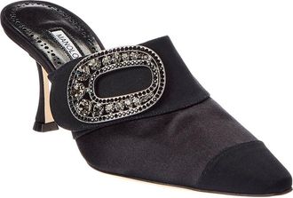 Manolo Blahnik Tula 70 Satin & Grosgrain Mule