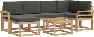 vidaXL Conjunto De Sof&aacute;s De Exterior 7 Uds. Blanco Y Antracita Vidaxl
