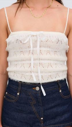 For Love & Lemons Jayla Pointelle Cami In White
