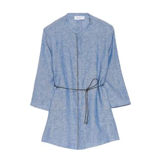Fabiana Filippi Overhemden, Dames, Blauw, M, Linnen, Fabiana Filippi Blauwe hemden