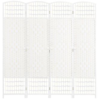 OEM Biombo Separador De Ambientes De 4 Paneles Plegable De Cuerda De Papel 160x170cm Decoraci&oacute;n Para Dormitorio Sal&oacute;n Blanco
