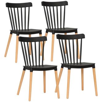 HOMCOM Sillas de comedor 43x52.5x83 cm negro