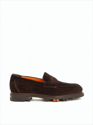 Santoni Goodyear Construction Suede Moccasins