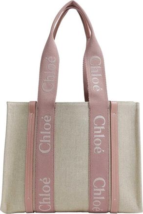 Chlo&eacute; Tassen, Dames, Beige, ONE Size, Leer, Woody Tote